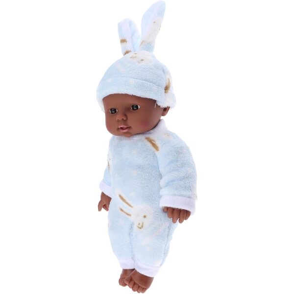 Bambola Neonato Afroamericana Realistica 30cm in Vinile Sicuro e Artigianale