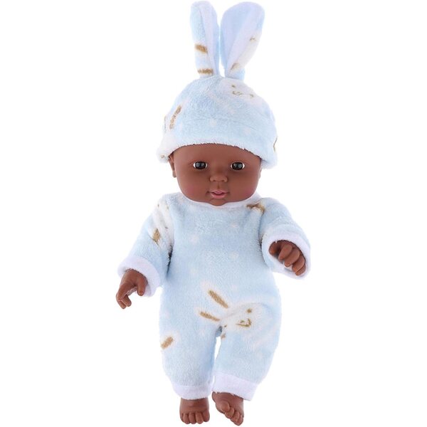 Bambola Neonato Afroamericana Realistica 30cm in Vinile Sicuro e Artigianale