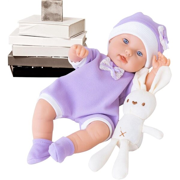 Bambola realistica morbida lavabile 30 cm con coniglietto - gioco e compagnia bambini