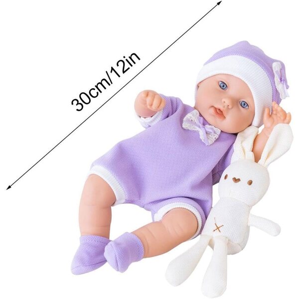 Bambola realistica morbida lavabile 30 cm con coniglietto - gioco e compagnia bambini
