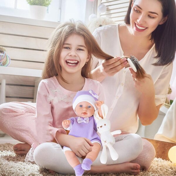 Bambola realistica morbida lavabile 30 cm con coniglietto - gioco e compagnia bambini
