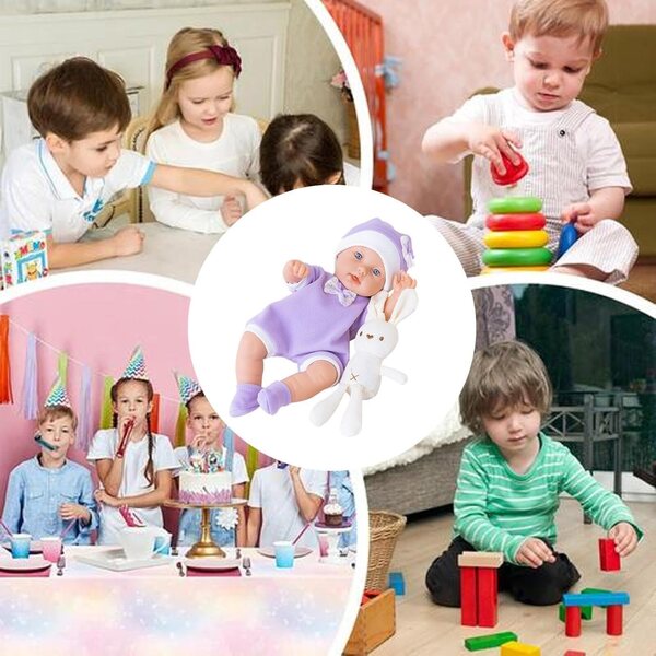 Bambola realistica morbida lavabile 30 cm con coniglietto - gioco e compagnia bambini