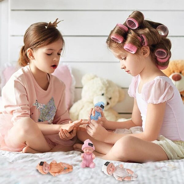 Jorzer Mini-Puppen, 4 Stück, 10,2 cm – bewegliche, lebensechte Puppen für Mädchen ab 3 Jahren
