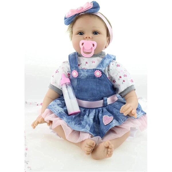 55 cm große realistische Neugeborenenpuppe aus Silikon und Baumwolle für Kinder ab 3 Jahren
