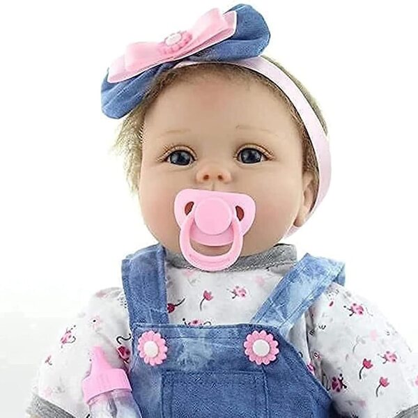 55 cm große realistische Neugeborenenpuppe aus Silikon und Baumwolle für Kinder ab 3 Jahren