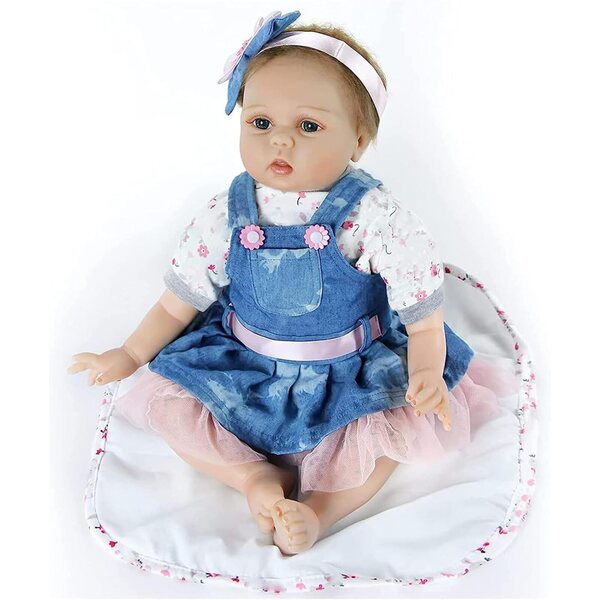 55 cm große realistische Neugeborenenpuppe aus Silikon und Baumwolle für Kinder ab 3 Jahren