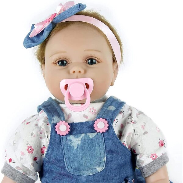 55 cm große realistische Neugeborenenpuppe aus Silikon und Baumwolle für Kinder ab 3 Jahren