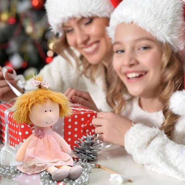 Bambola di peluche morbida da 35 cm Omquot, regalo perfetto Natale rosa