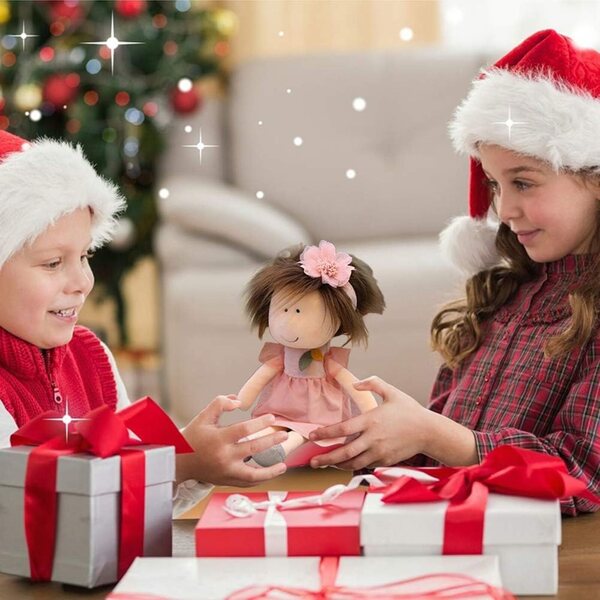 Bambola di peluche morbida da 35 cm Omquot, regalo perfetto Natale rosa