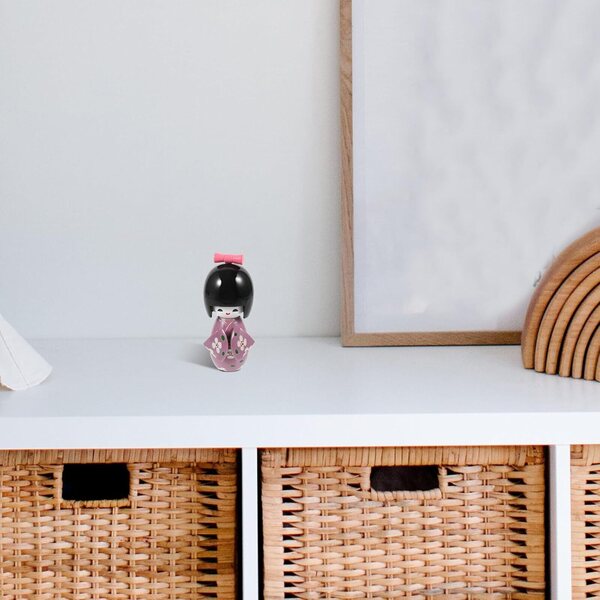 Bambola Kimono in Legno Viola Decorazione Giapponese Tradizionale Casa e Ufficio