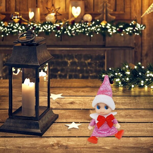 Set mit 4 Weihnachtselfen-Möbelminiaturen, 11 cm, für Weihnachtsstrümpfe und festliche Dekorationen