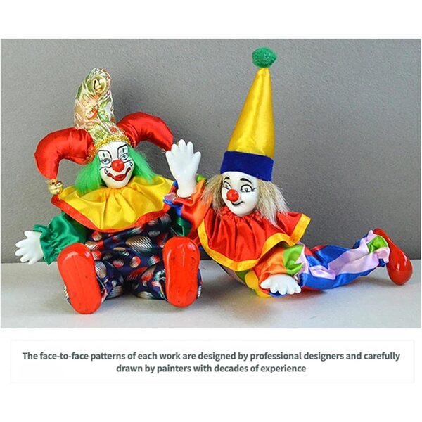 Bambola Clown in Ceramica Western Design 20,3 cm - Decorazione da Collezione Artigianale