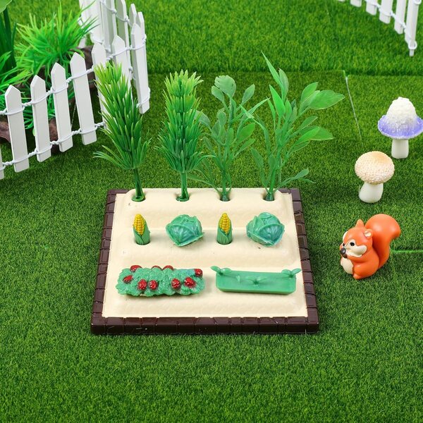 Set mini attrezzi da giardino in resina per casa delle bambole e diorami 25 pezzi
