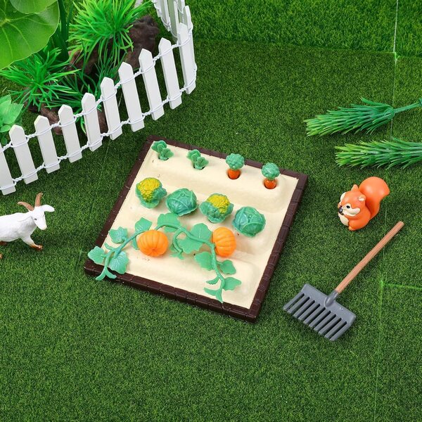 Set mini attrezzi da giardino in resina per casa delle bambole e diorami 25 pezzi