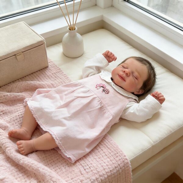 Bambola Reborn Realistica in Vinile 45 cm con Accessori Completi per Bambini