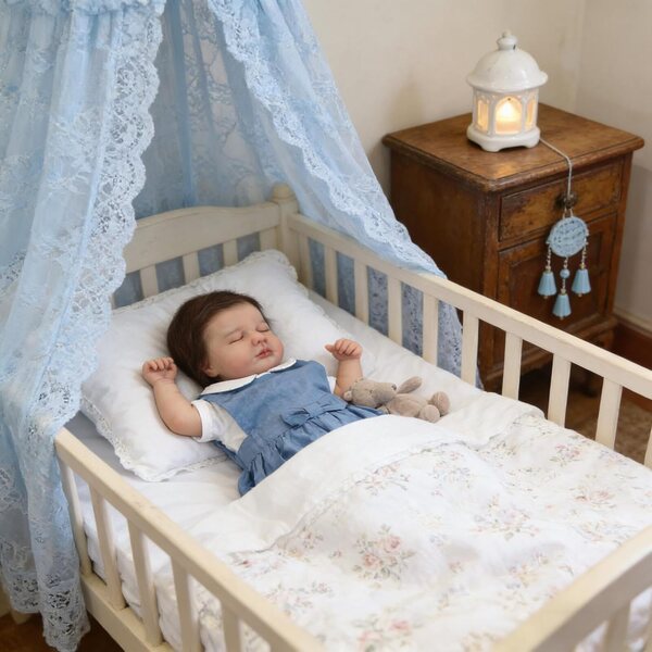 Bambola Realistica Bambina 50 cm in Silicone Vinile Morbido Corpo Snodabile