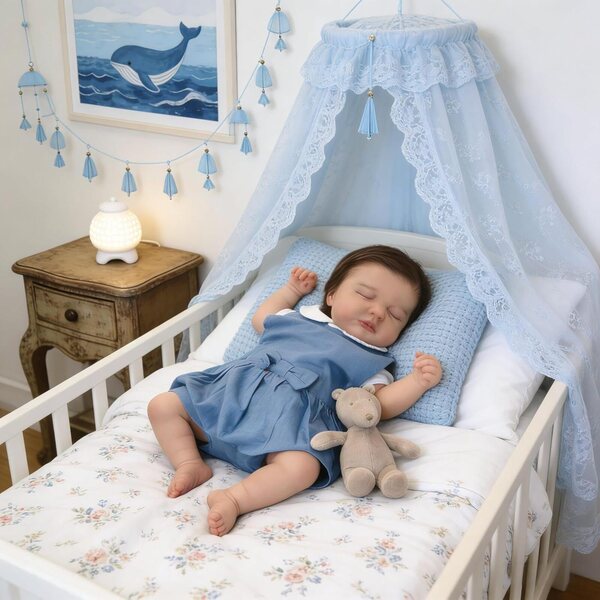 Bambola Realistica Bambina 50 cm in Silicone Vinile Morbido Corpo Snodabile