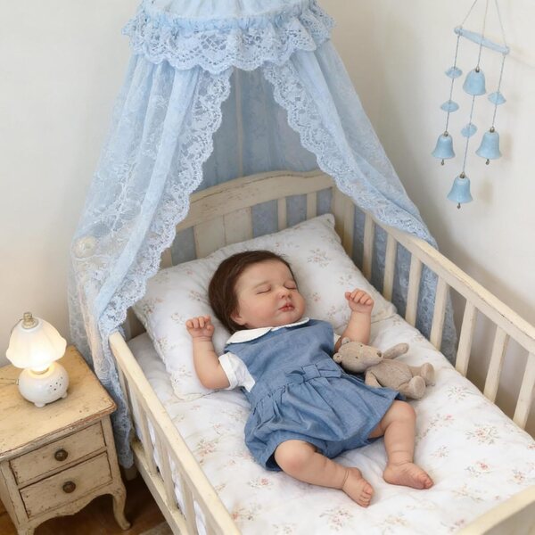 Bambola Realistica Bambina 50 cm in Silicone Vinile Morbido Corpo Snodabile