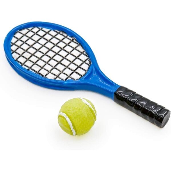 Miniatur-Tennisschläger für Puppenhaus, realistische Sportdekoration