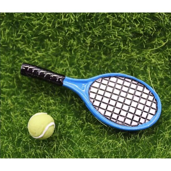 Miniatur-Tennisschläger für Puppenhaus, realistische Sportdekoration