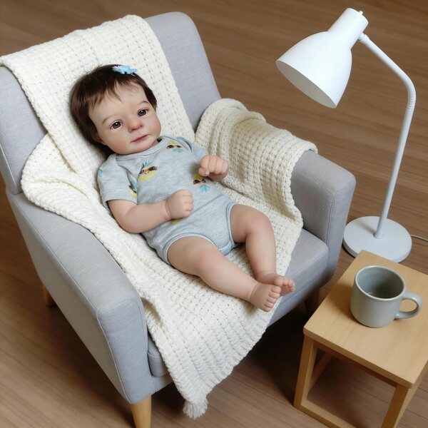 Bambola Reborn in Vinile 48 cm Realistica, Corpo Snodabile e Accessori Completi