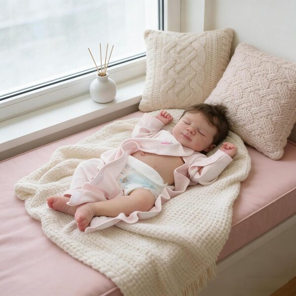 45 cm große Vinyl-Rebornpuppe mit Kleidung und Accessoires, realistisch und beweglich