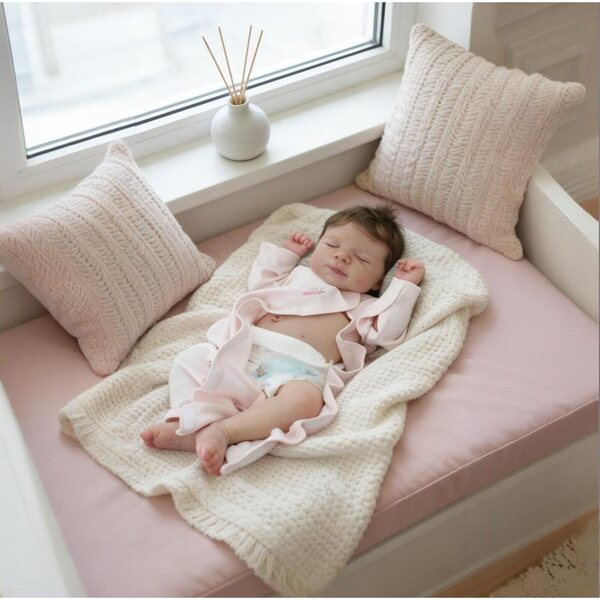 45 cm große Vinyl-Rebornpuppe mit Kleidung und Accessoires, realistisch und beweglich