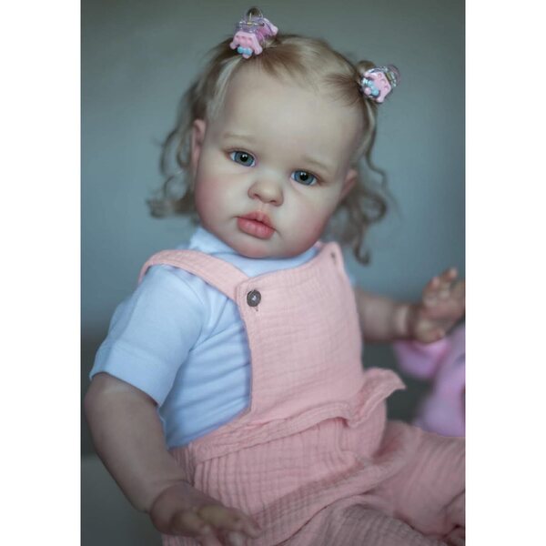 Bambola Reborn 60cm Silicone Realistica Neonato con Accessori Completi