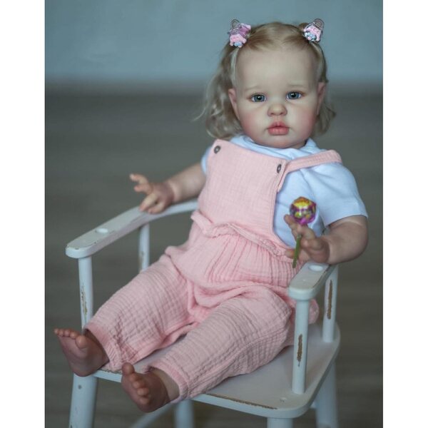 Bambola Reborn 60cm Silicone Realistica Neonato con Accessori Completi