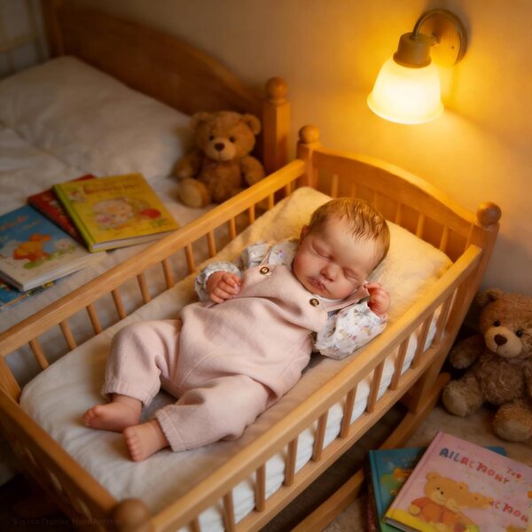 Bambola Reborn Loulou 50 cm in silicone morbido, realistica e snodabile per bambini