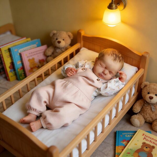 Bambola Reborn Loulou 50 cm in silicone morbido, realistica e snodabile per bambini