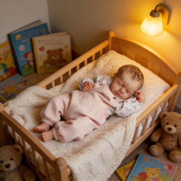 Bambola Reborn Loulou 50 cm in silicone morbido, realistica e snodabile per bambini