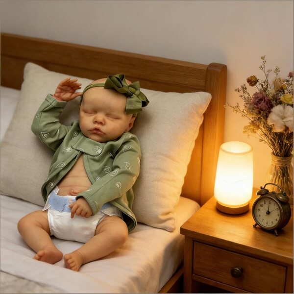 45 cm große männliche wiedergeborene Puppe aus realistischem Vinyl mit Zubehör, perfekt als Geschenk