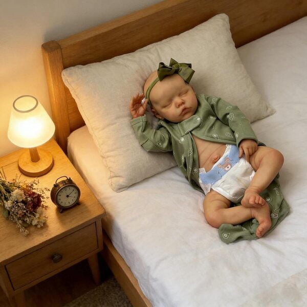 45 cm große männliche wiedergeborene Puppe aus realistischem Vinyl mit Zubehör, perfekt als Geschenk