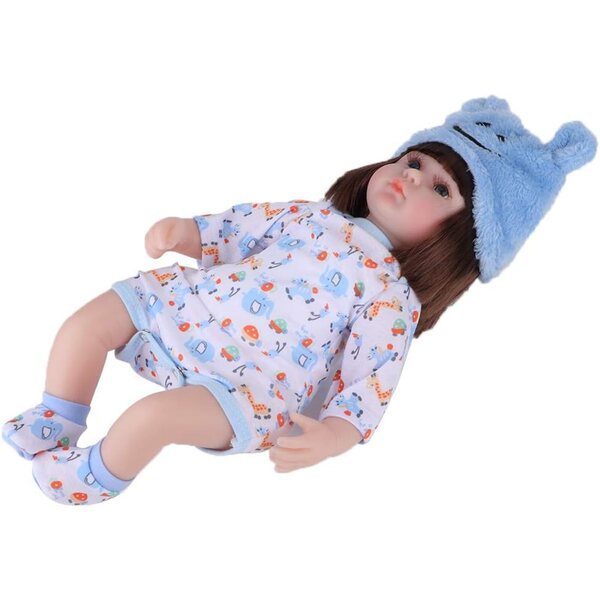 Cryfokt 42 cm realistische wiedergeborene Babypuppe mit Kleidung, Mütze und Windeln