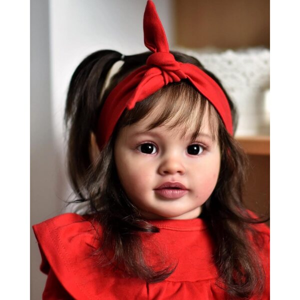 Bambola Reborn Pippa 66 cm Realistica con Corpo Morbido, Occhi Marroni e Accessori Completi