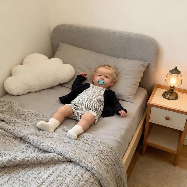 Bambola Reborn Liam 50 cm in Vinile Corpo Intero con Accessori e Capelli Biondi