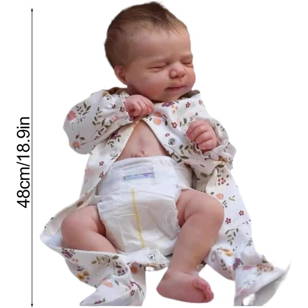 Bambola Reborn 48 cm in Silicone Realistica con Sensazione Morbida - Generisch