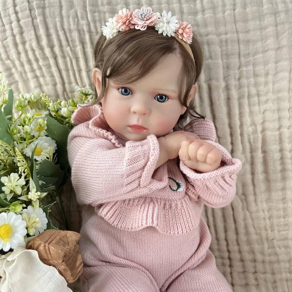 50 cm große wiedergeborene Vinylpuppe mit Zubehör – realistisch und gegliedert für Babys