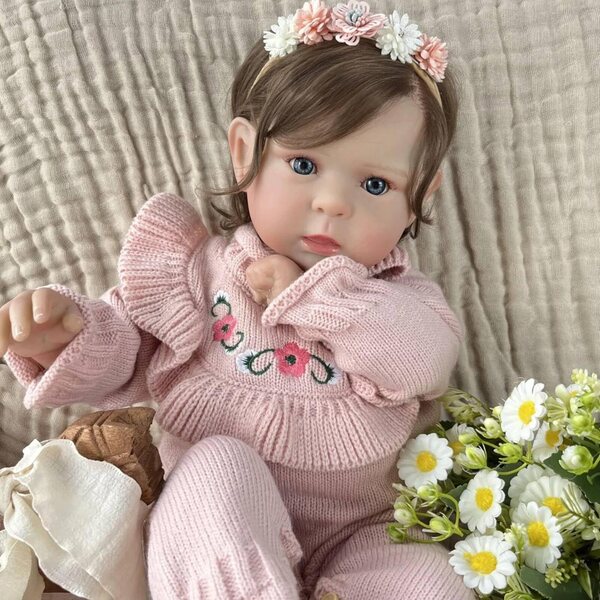 50 cm große wiedergeborene Vinylpuppe mit Zubehör – realistisch und gegliedert für Babys