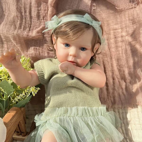 Bambola Reborn Silicone 50 cm Bambina Realistica con Accessori e Vestito
