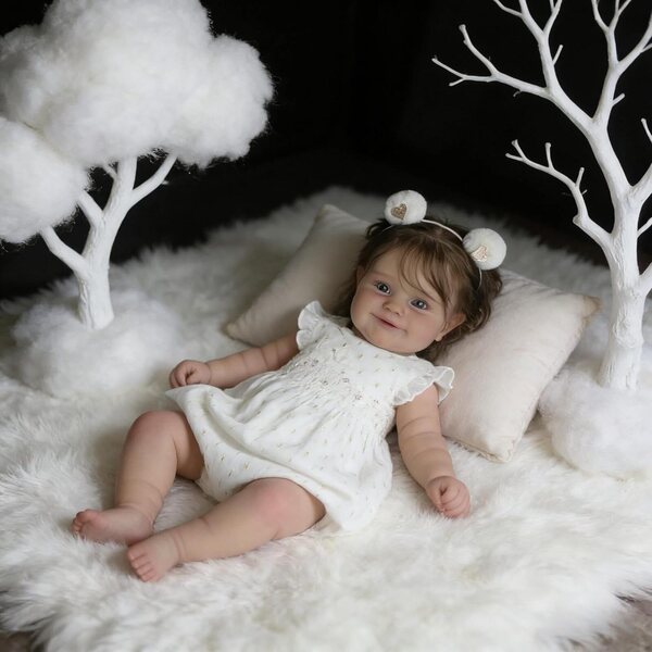 Bambola Reborn Maddie 50 cm con Corpo in Vinile Realistico e Accessori Completi