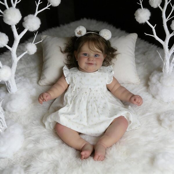 Bambola Reborn Maddie 50 cm con Corpo in Vinile Realistico e Accessori Completi