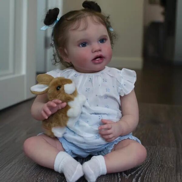 61 cm große realistische Silikon-Rebornpuppe mit weichen Gliedmaßen und komplettem Zubehör
