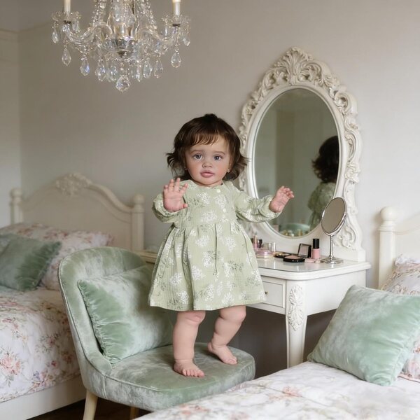 Reborn-Kleinkindpuppe 66 cm mit weichem Körper und realistischen Accessoires ROSHUAN