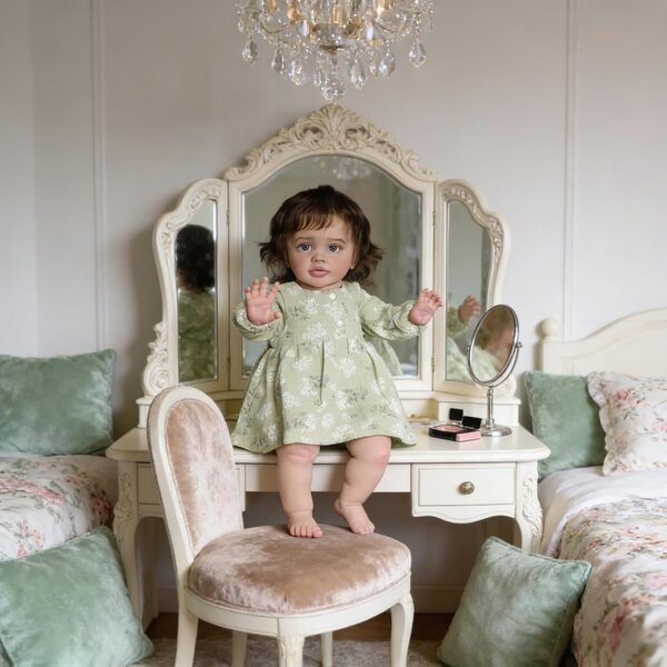 Reborn-Kleinkindpuppe 66 cm mit weichem Körper und realistischen Accessoires ROSHUAN