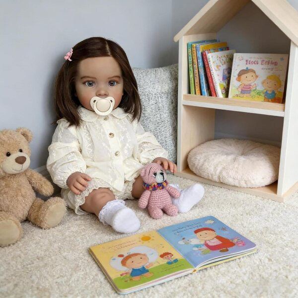 Realistische 66 cm große wiedergeborene Puppe mit weichem Körper und Zubehör, ideal für Kinder ab 3 Jahren