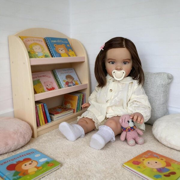 Realistische 66 cm große wiedergeborene Puppe mit weichem Körper und Zubehör, ideal für Kinder ab 3 Jahren
