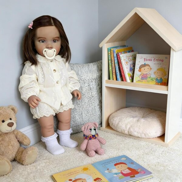 Realistische 66 cm große wiedergeborene Puppe mit weichem Körper und Zubehör, ideal für Kinder ab 3 Jahren