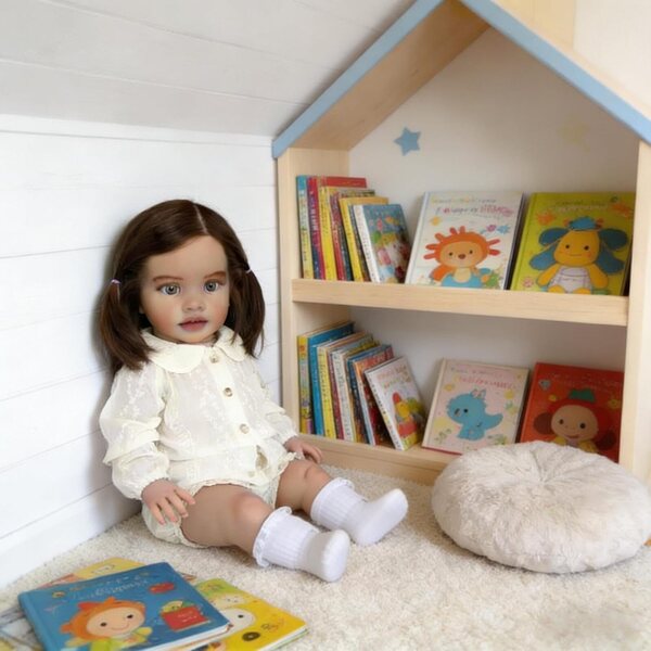 Realistische 66 cm große wiedergeborene Puppe mit weichem Körper und Zubehör, ideal für Kinder ab 3 Jahren